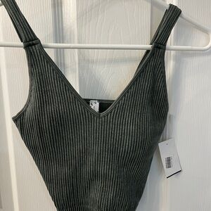 Ribbed V-Neck Tank Top